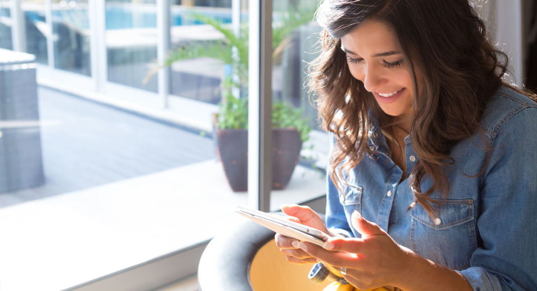 Woman using tablet