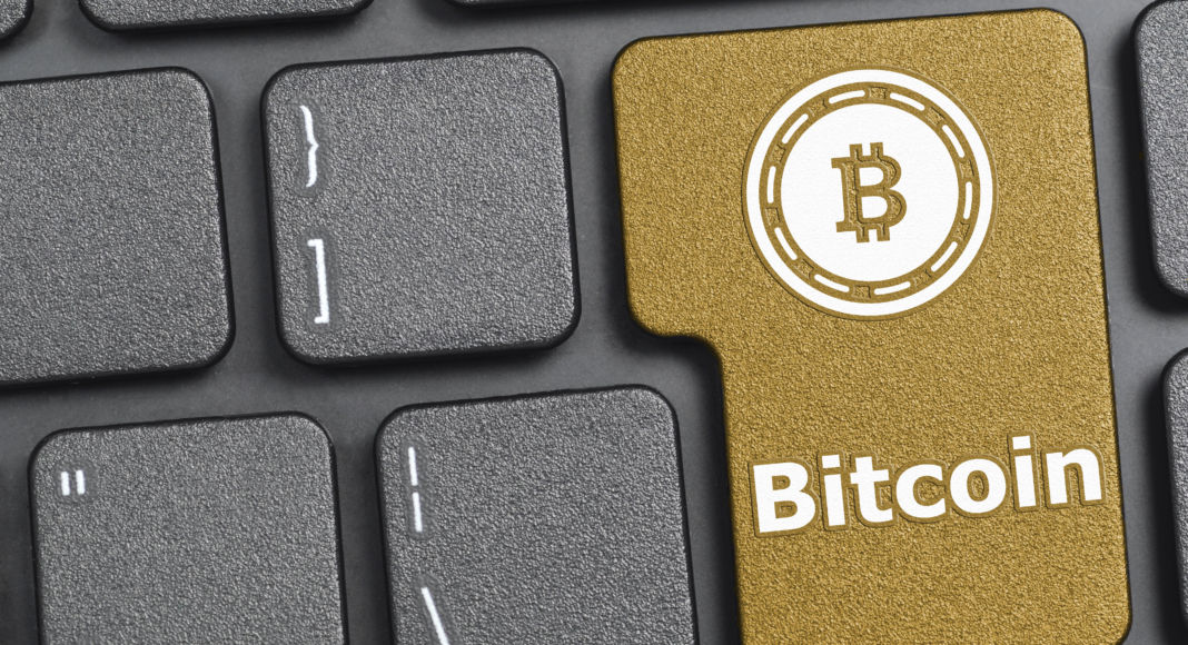 Bitcoin on keyboard