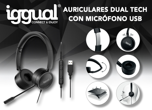 Descubre los auriculares Dual Tech con micrófono de iggual