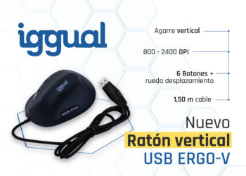 Máxima comodidad con el nuevo ratón vertical ERGO-V de iggual